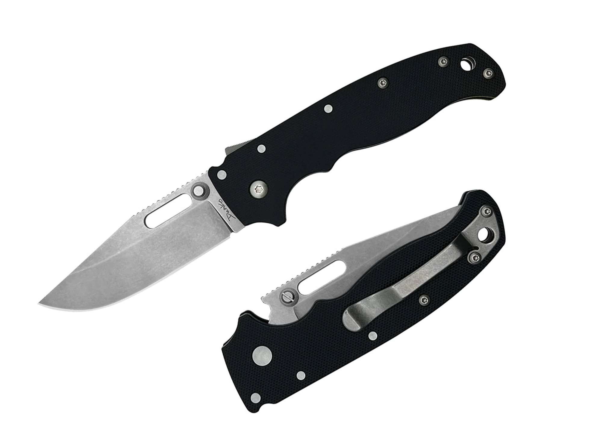 Demko Knives AD20.5 Clip Point D2 G10 Black Peel Ply