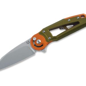 Fox Knives Metamorphosis Wharncliffe M390 Aluminum Green & Orange