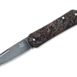 Fox Knives Vulpis 108 Limited Dark Matter Copper CF Damascus