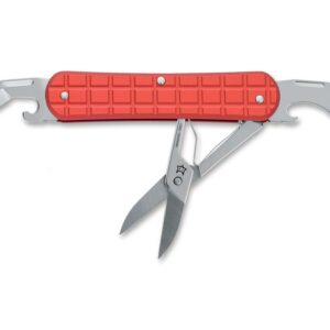 Fox Knives Vulpis 130-F3 Grenade Pattern Aluminum Red
