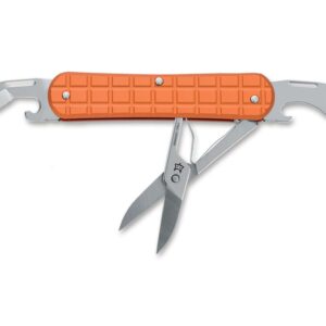 Fox Knives Vulpis 130-F3 Grenade Pattern Aluminum Orange