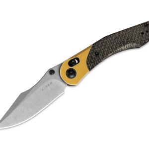 Kizer Mini Mystic Nitro-V Golden Aluminum & Micarta Green