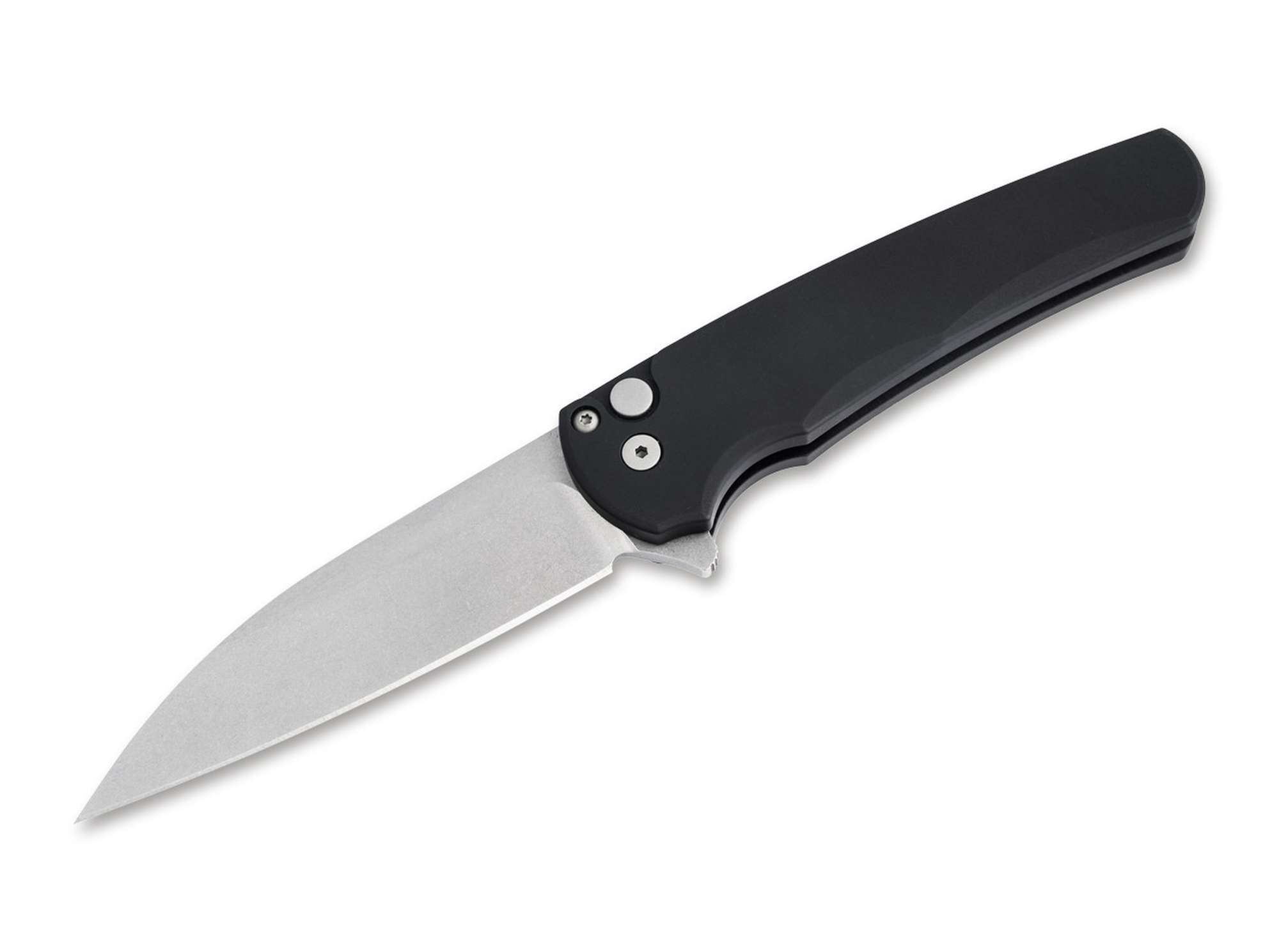 Pro-Tech Malibu Wharncliffe Stonewashed Alumium Black