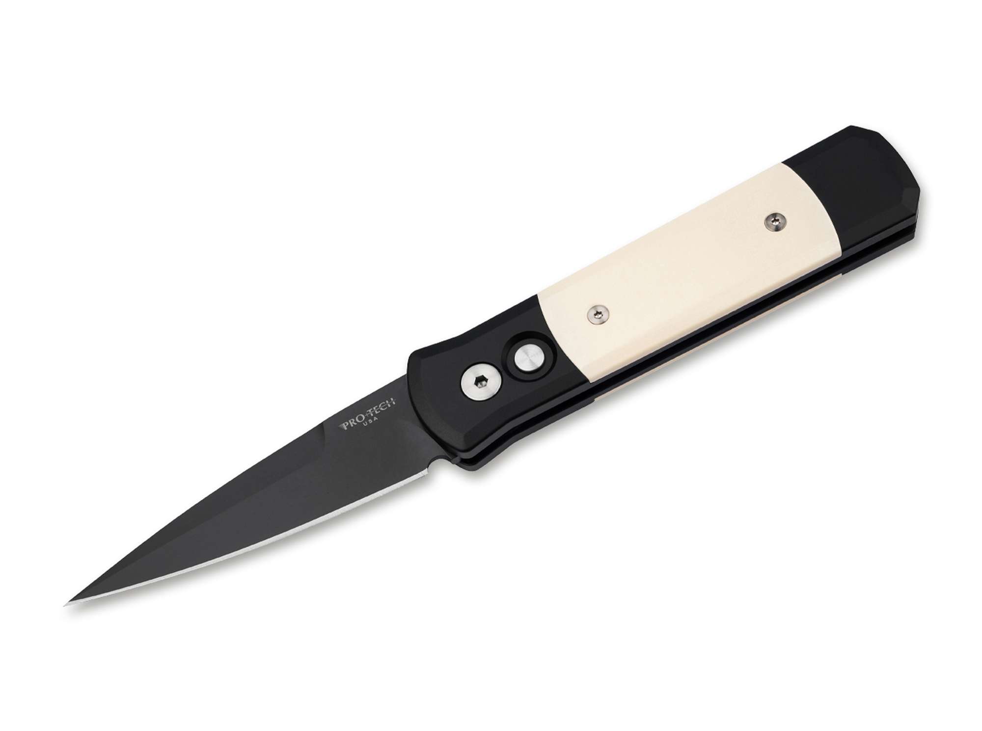 Pro-Tech Godson 752 Tuxedo Micarta Ivory
