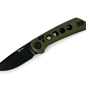 Reate PL-XT Micarta Green G10 Black PVD Black