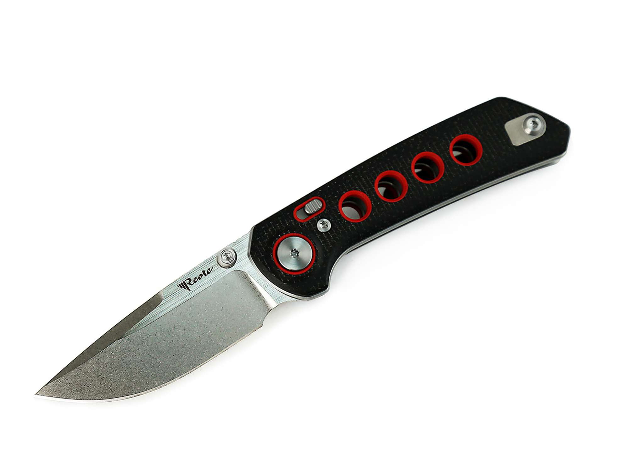 Reate PL-XT Micarta Black G10 Red Stonewashed