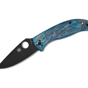 Spyderco Tenacious Titanium R.I.L. Disarray Finish D2 Black Blade PlainEdge