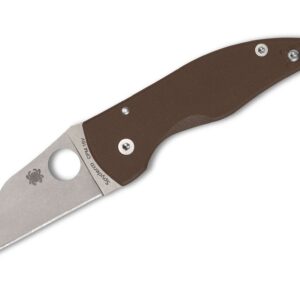 Spyderco MicroJimbo Brown G10 CPM 15V PlainEdge Sprint Run