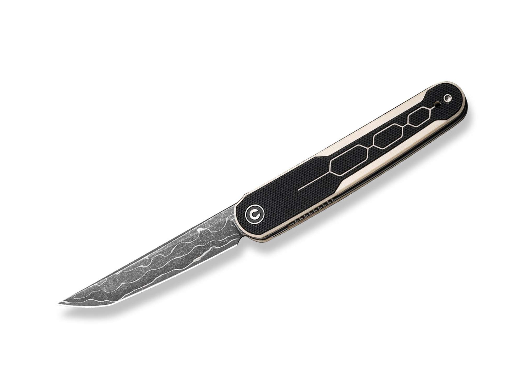CIVIVI KwaiQ Milled G10 Ivory & Black Damascus