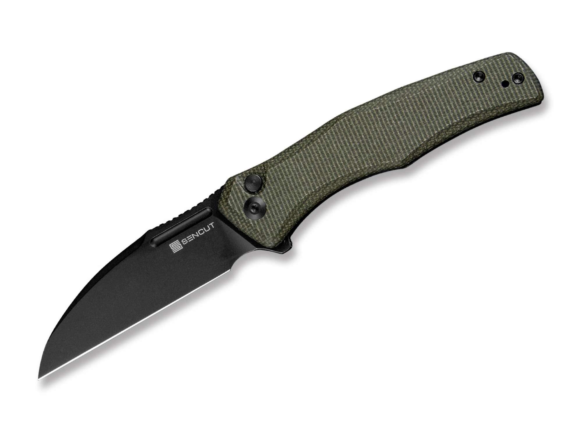 SENCUT Watauga Micarta Dark Green Black Blade
