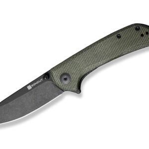 SENCUT Fritch Micarta Dark Green Black Blade