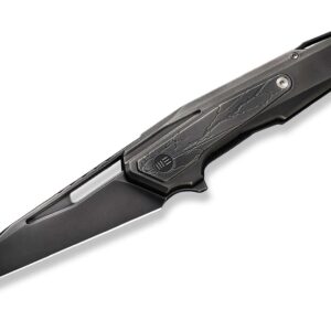 WE Knife Falcaria Titanium All Black Ething Pattern
