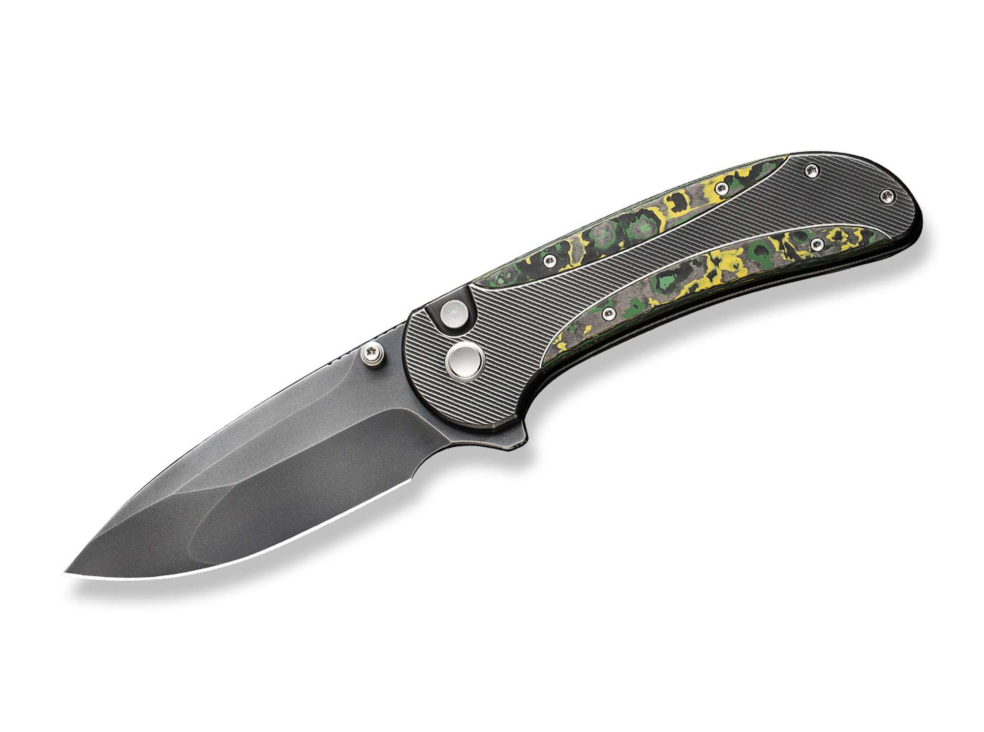 WE Knife Zizzit Titanium Grey Toxic Storm CF