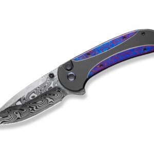 WE Knife Zizzit Titanium Black Timascus Damascus
