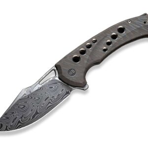 WE Knife Swiftfin Damascus Titanium Tiger Stripe