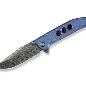 WE Knife Ezinta Damascus Titanium Crystalzied Blue & Purple