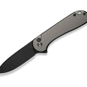 CIVIVI Button Lock Elementum II Nitro-V Aluminum Gray Black Stonewashed