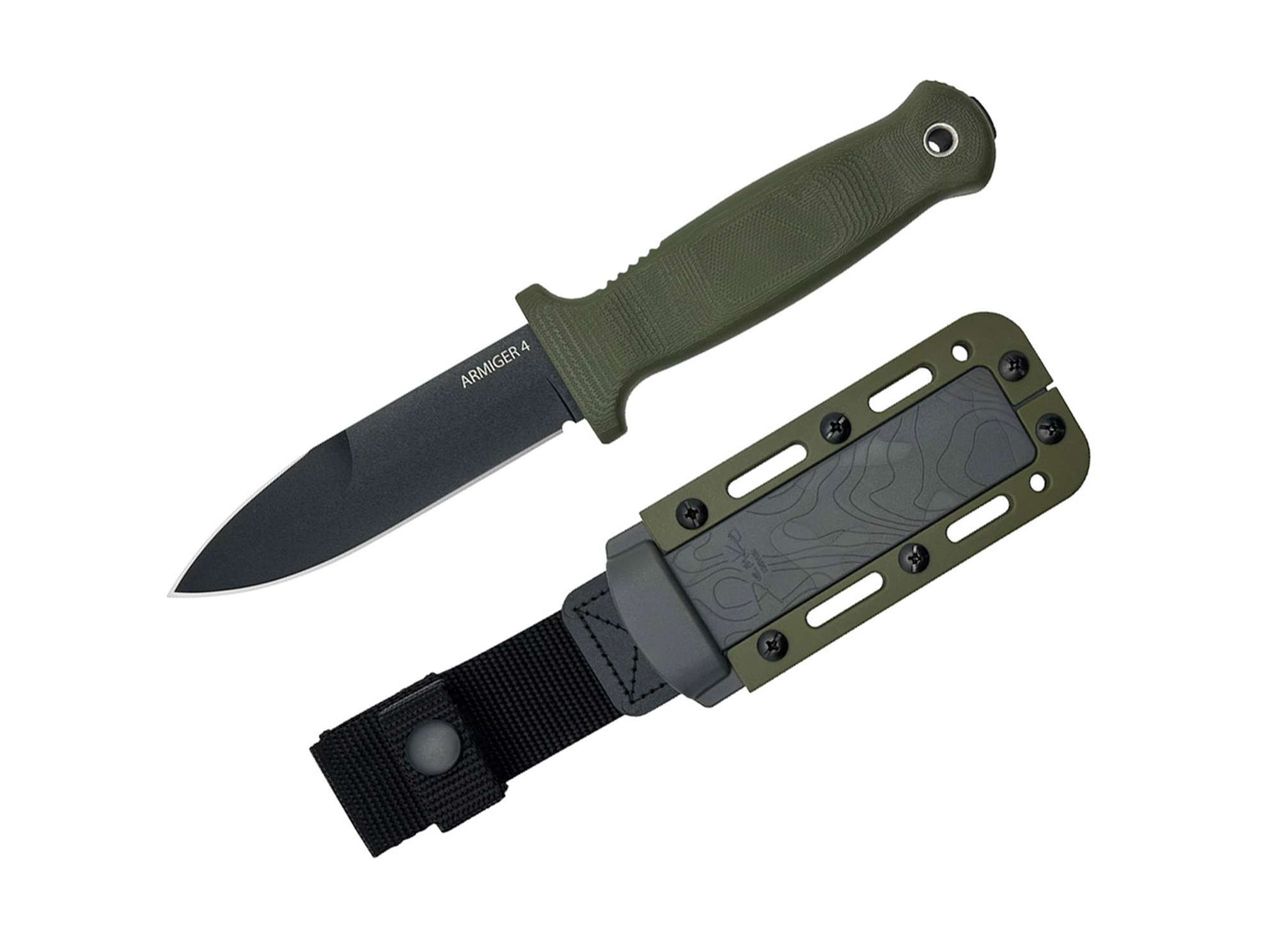 Demko Knives Armiger 4 Spear Point 80CRV2 TPR OD Green
