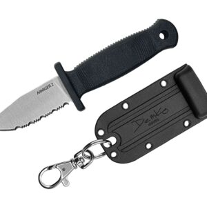 Demko Knives Armiger 2 Clip Point 4034SS TPR Black Serrated
