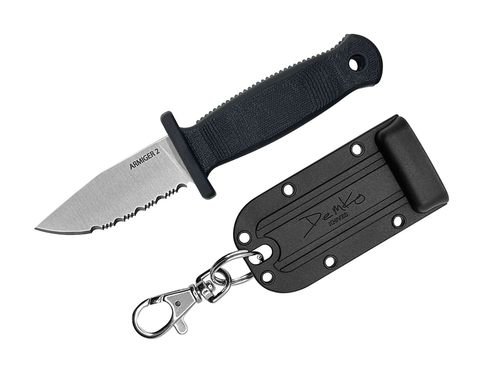 Demko Knives Armiger 2 Clip Point 4034SS TPR Black Serrated