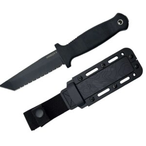 Demko Knives Armiger 4 Tanto Point 80CRV2 TPR Black Serrated