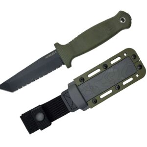 Demko Knives Armiger 4 Tanto Point 80CRV2 TPR OD Green Serrated
