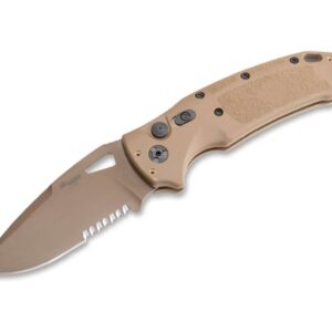 Hogue SIG K320A M17/M18 3.5" DPB Partial Serrated Tan