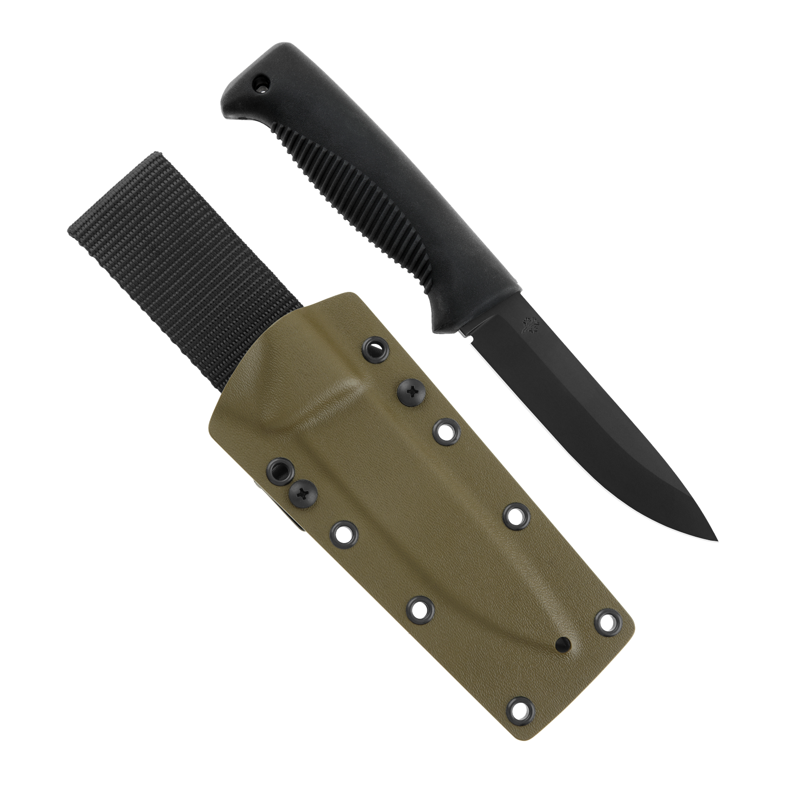 Peltonen Knives - M07 Ranger Puukko 80CrV2 Black Cerakote, Black Handle, Coyote Kydex Sheath