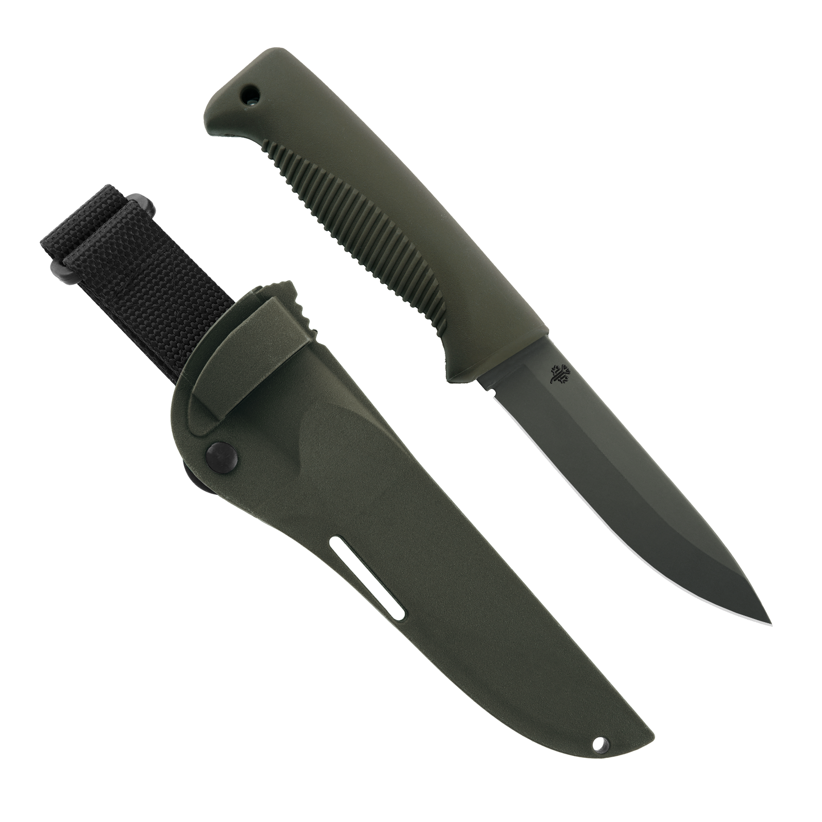 Peltonen Knives - M07 Ranger Puukko 80CrV2 OD Cerakote, Green Handle, Green Composite Sheath