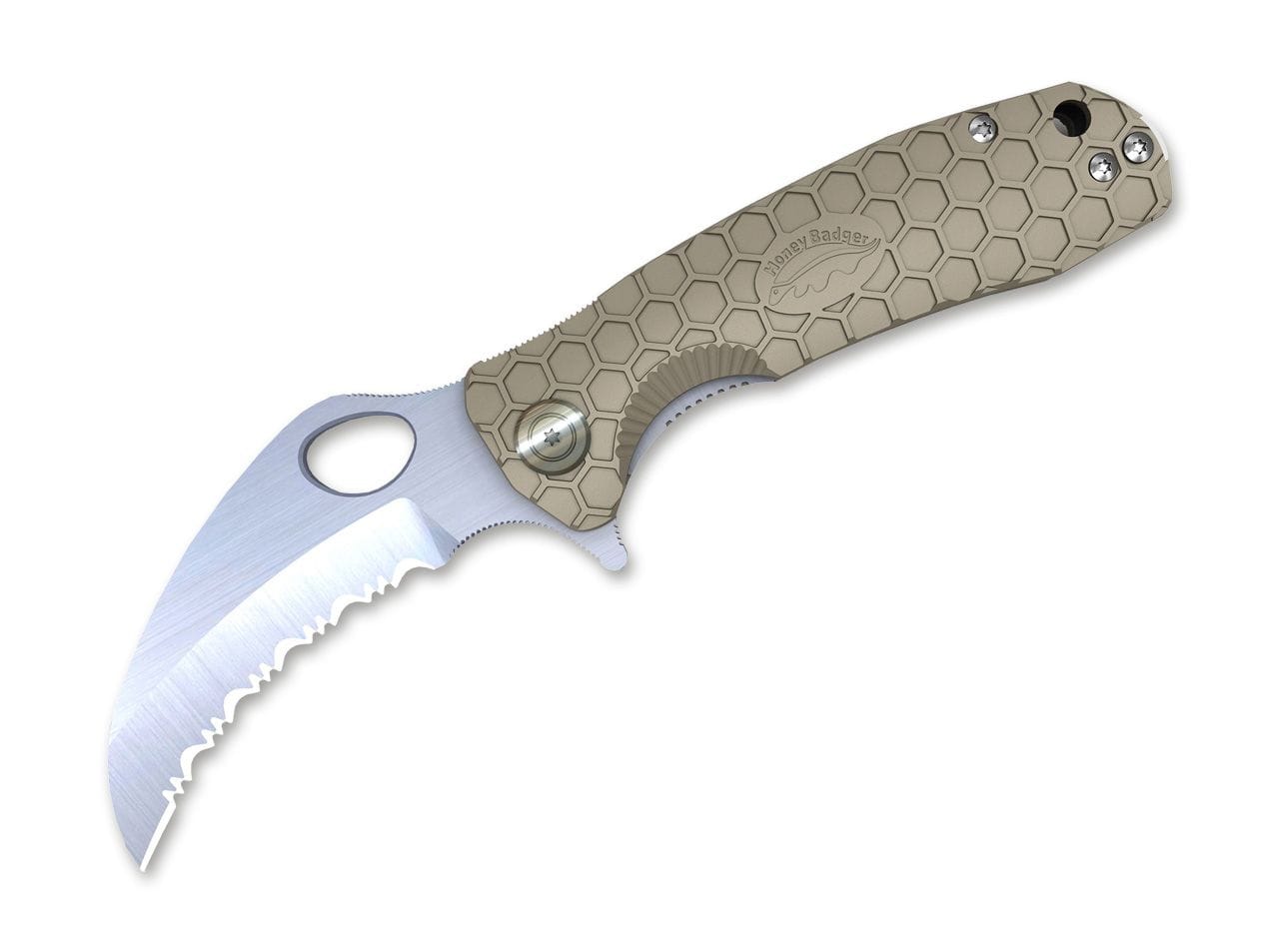 Honey Badger Claw Medium Tan Serrated