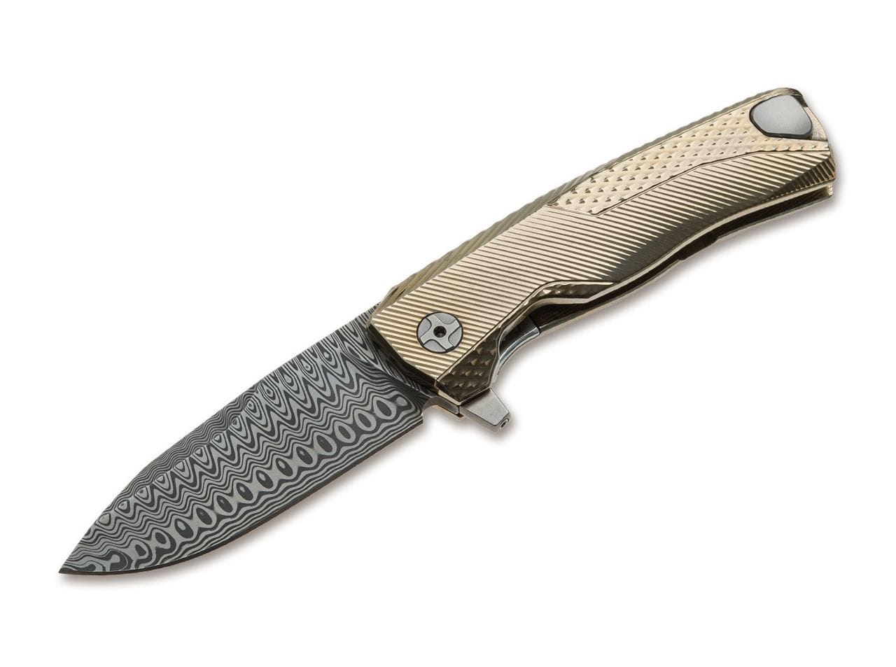LionSteel ROK Damascus Gold