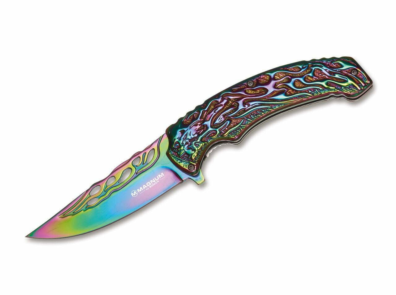 Magnum Rainbow Flaming Skull