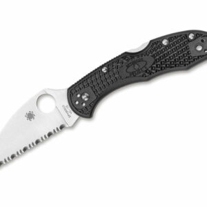 Spyderco Delica 4 Lightweight Flat Ground Black Wharncliffe Serrated