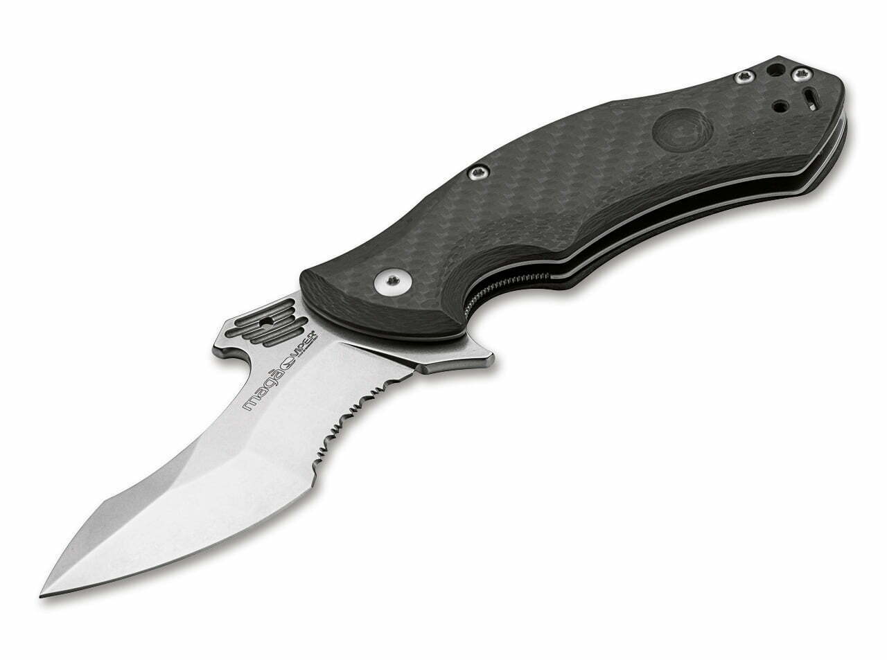 Viper Stone Washed Carbon Serrated