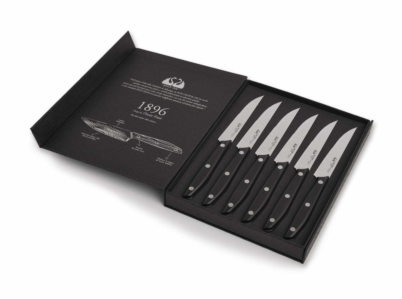 Due Cigni 1896 Steak Knife Set POM Serrated