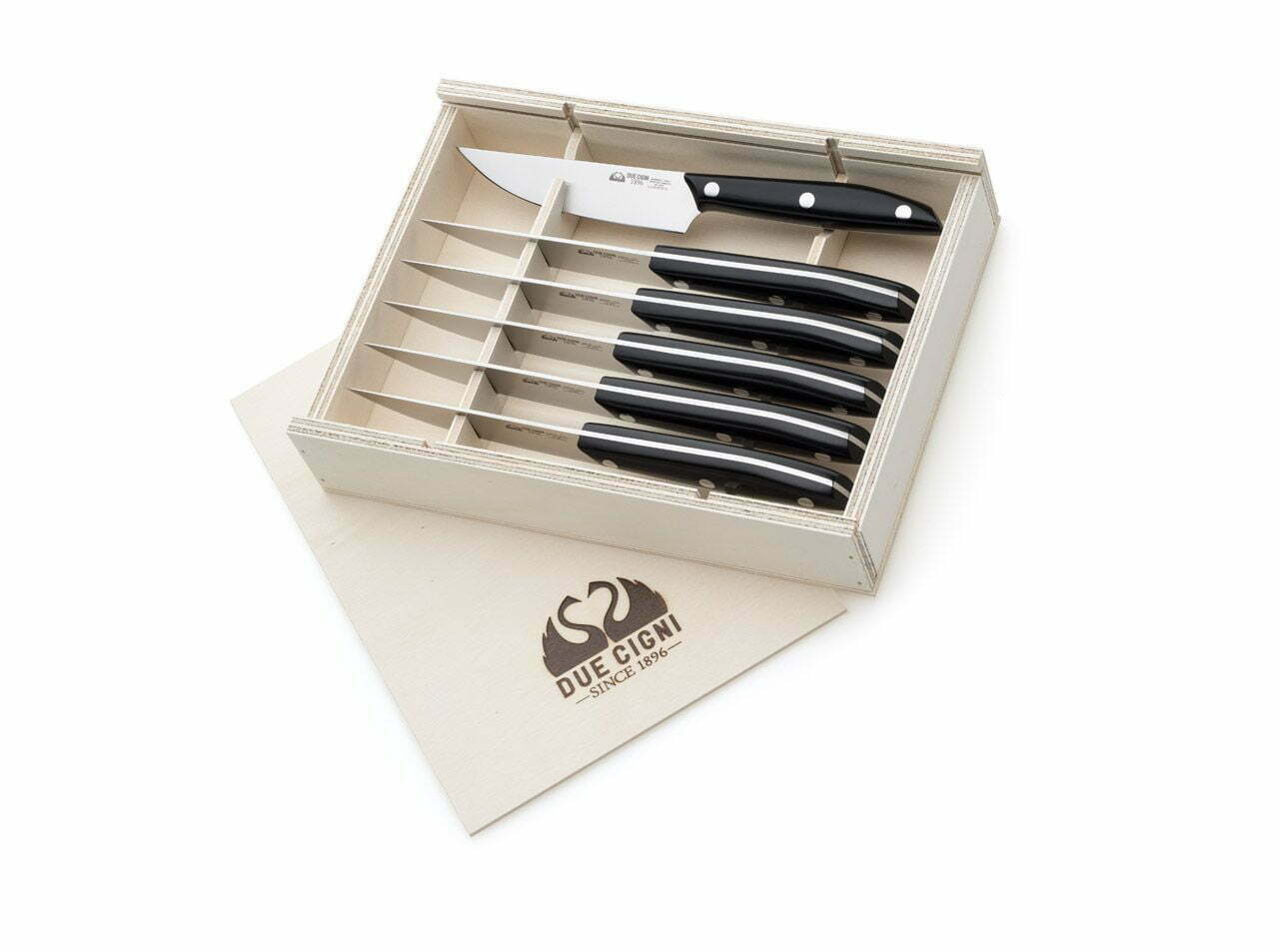 Due Cigni 1896 Steak Knife Set POM Black