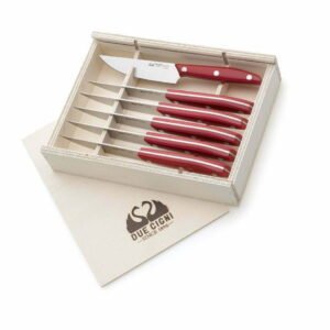 Due Cigni 1896 Steak Knife Set POM Red