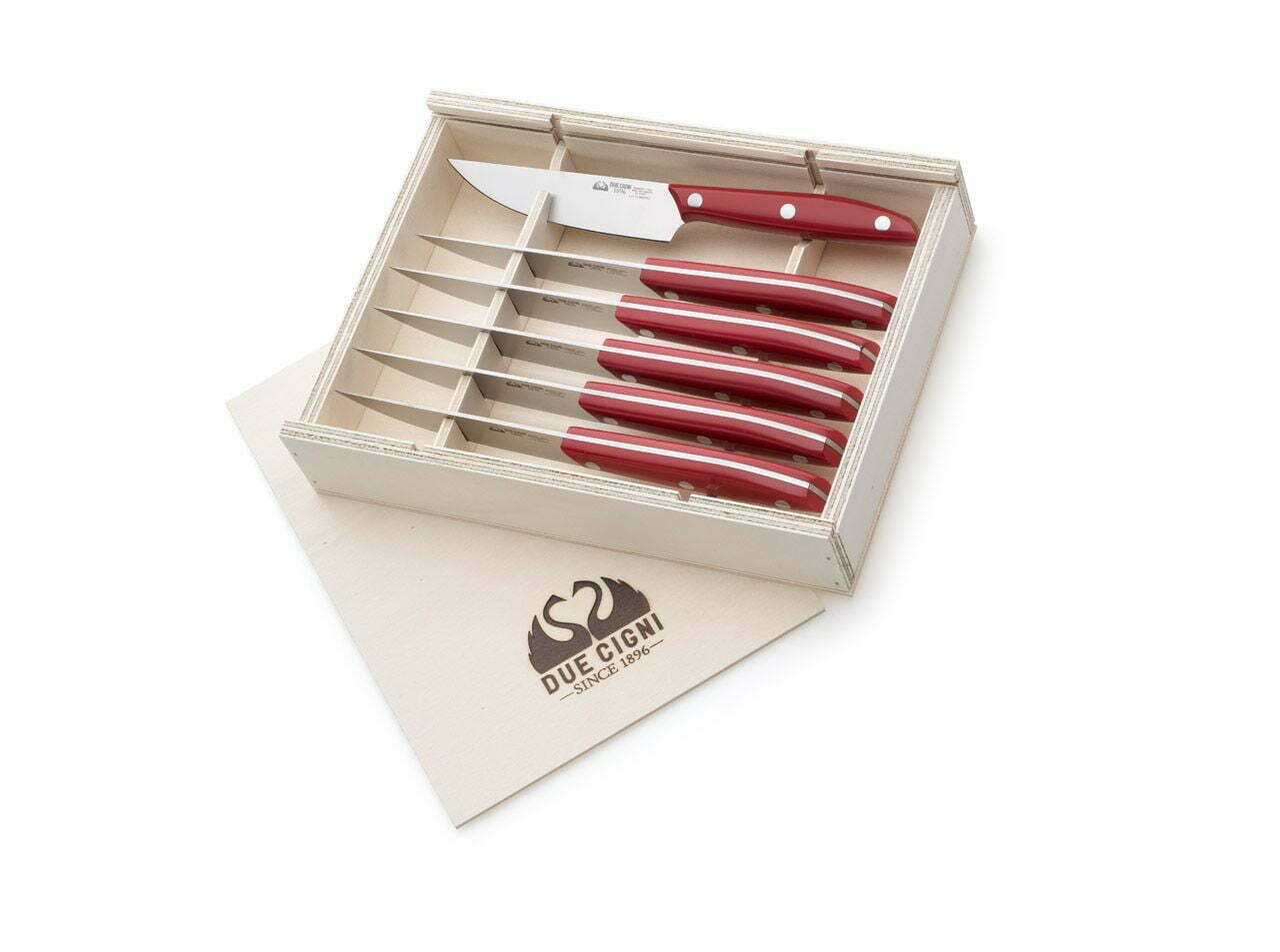 Due Cigni 1896 Steak Knife Set POM Red