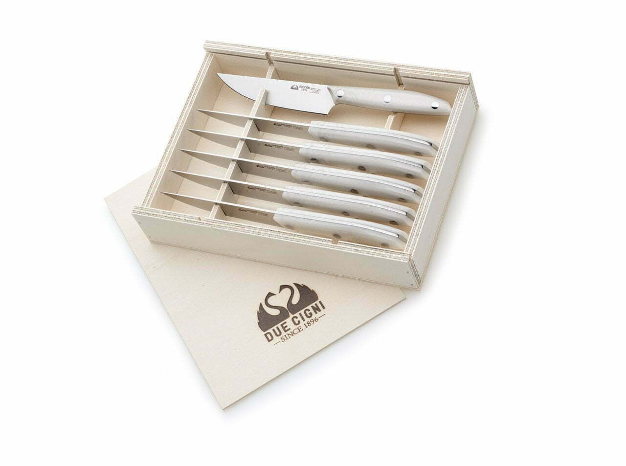 Due Cigni 1896 Steak Knife Set POM White