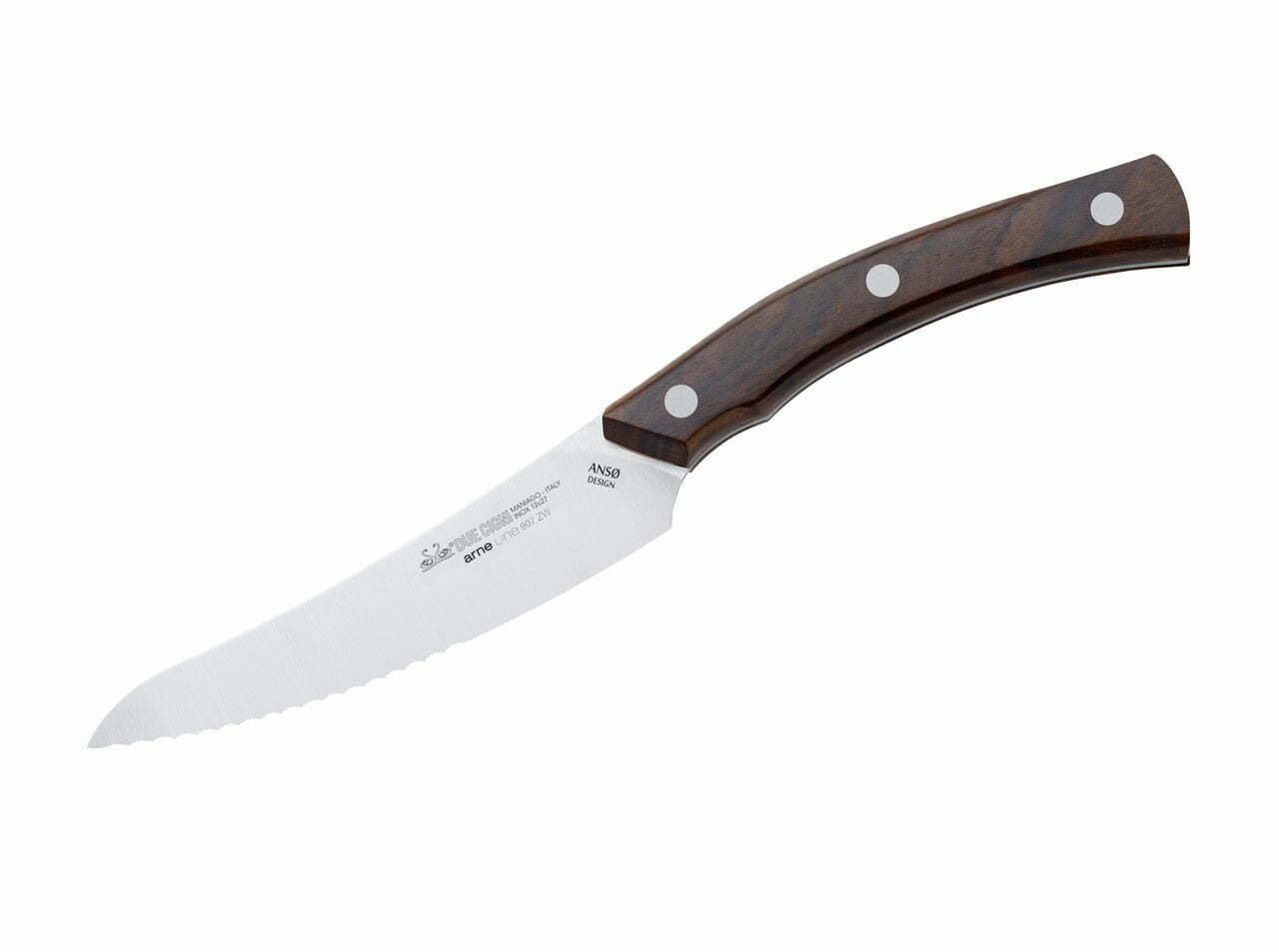 Due Cigni Arne Steak Knife Serrated Ziricote Wood
