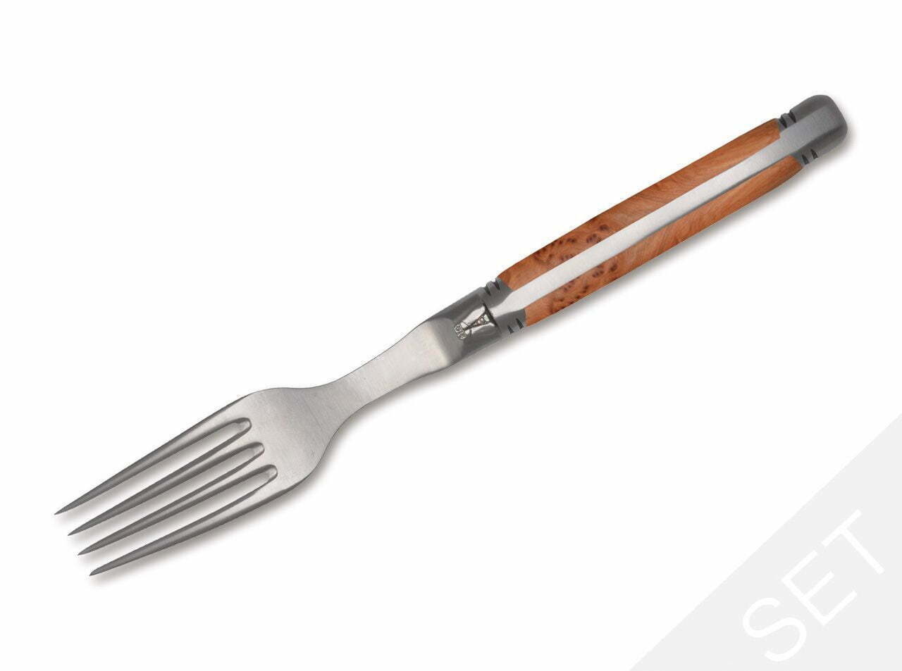 Goyon-Chazeau Laguiole Steak Fork Set Juniper Wood