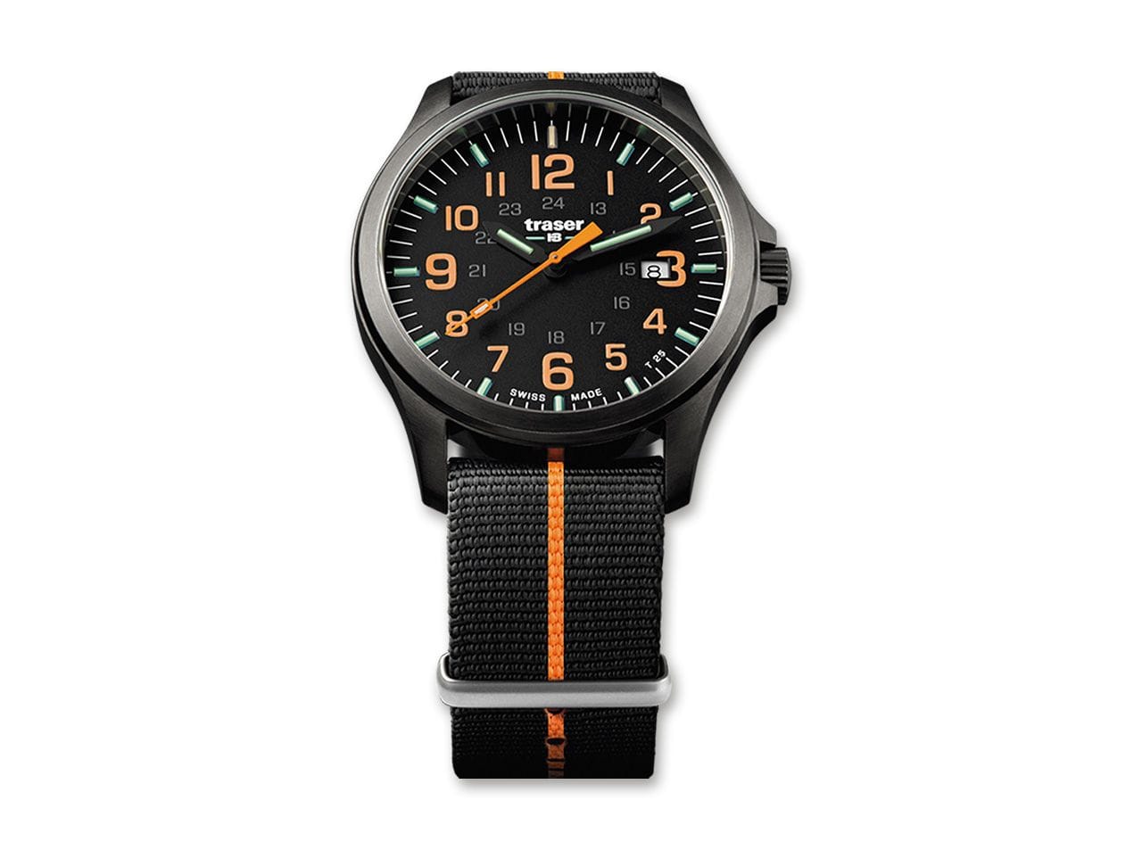 Traser P67 Officer Pro Gunmetal Black & Orange Nato