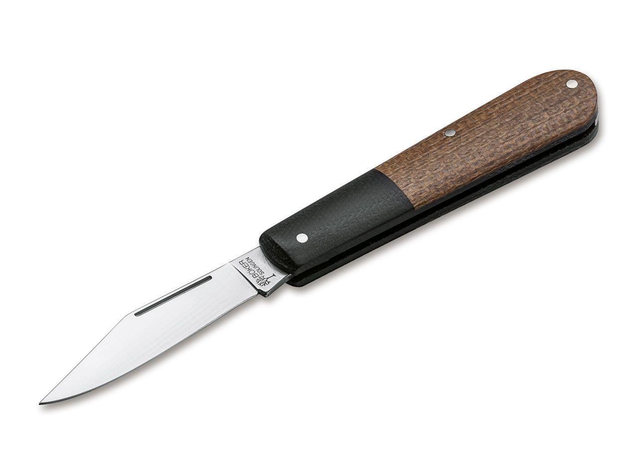 Böker Manufaktur Solingen Barlow Integral Burlap Micarta Brown