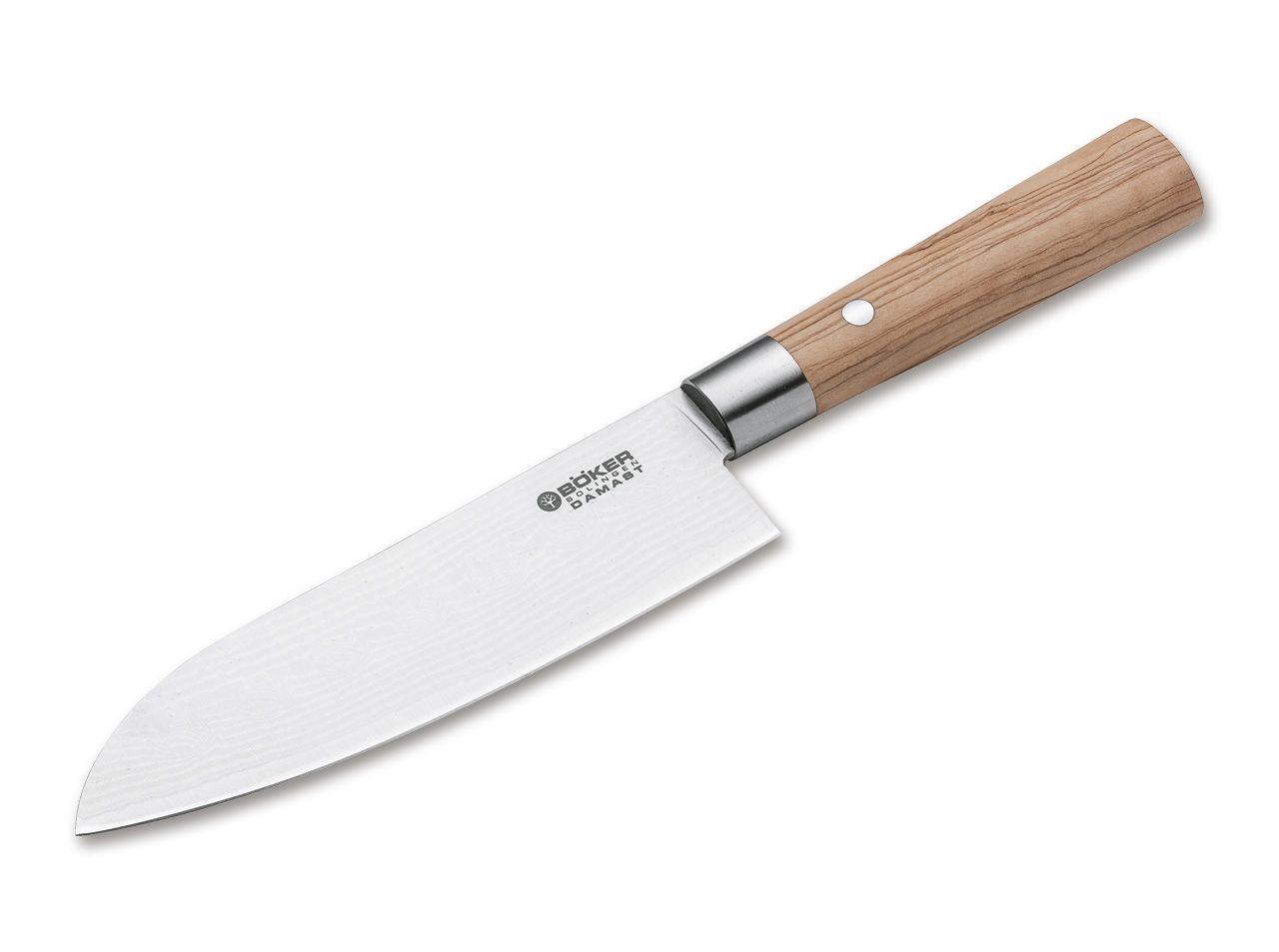 Böker Manufaktur Solingen Damascus Olive Santoku
