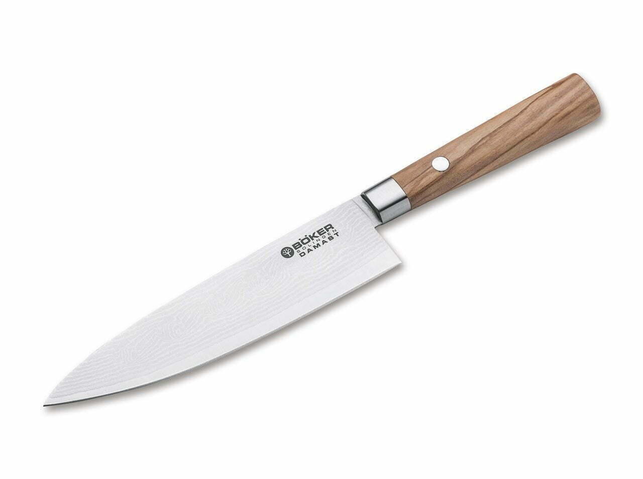 Böker Manufaktur Solingen Damascus Olive Chef's Knife Small