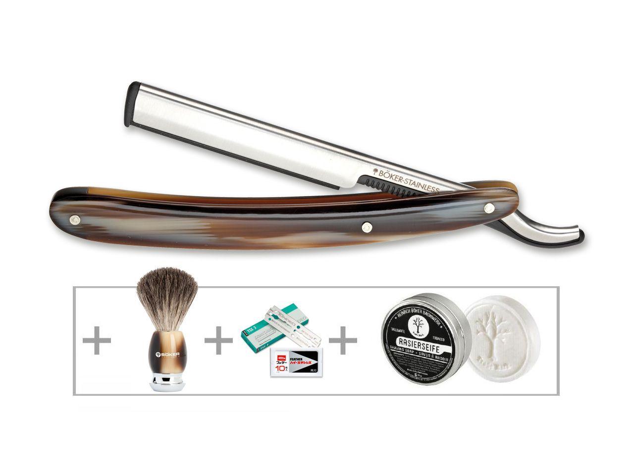 Böker Manufaktur Gift Set Barberette Horn