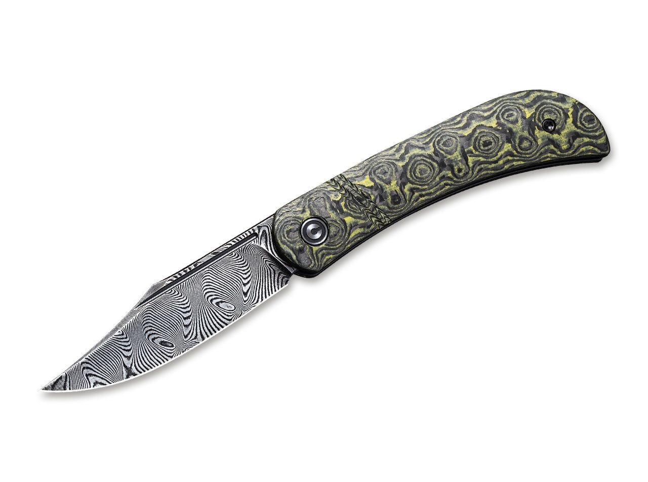 CIVIVI Appalachian Drifter Damascus G10 CF Yellow