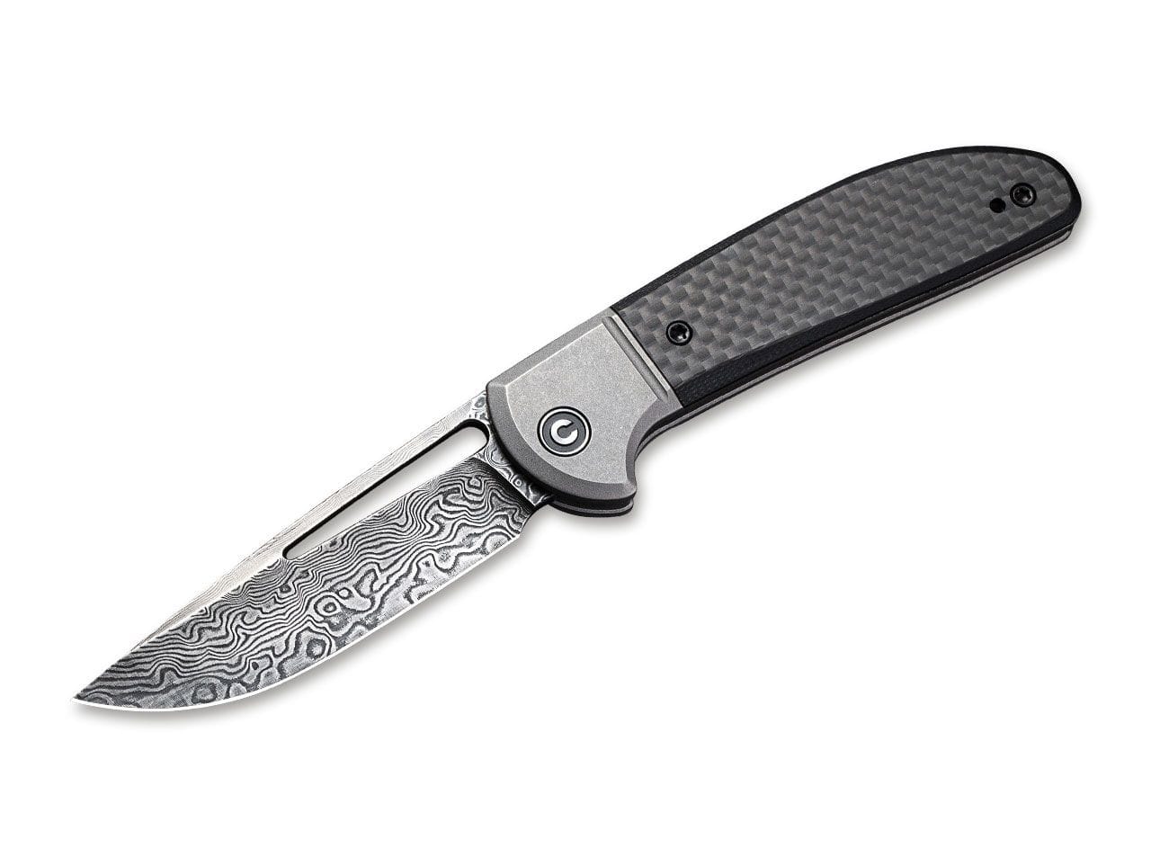 CIVIVI Trailblazer Damascus CF Black