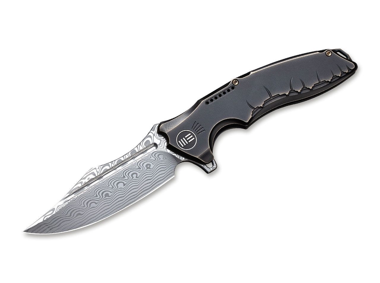 WE Knife Chimera Damast Titan Bronze