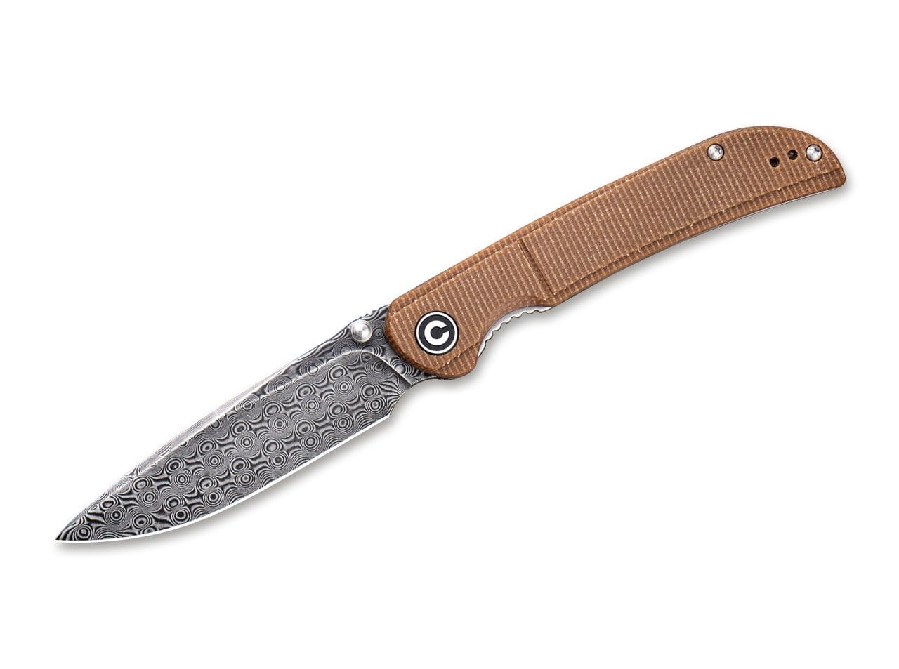 CIVIVI Imperium Damascus Micarta Brown